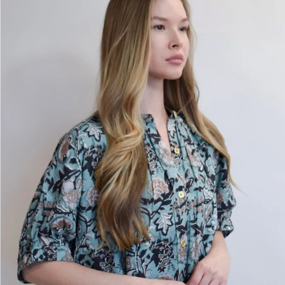 Never a Wallflower Block Print top, NWT, Small - Picture 10 of 11